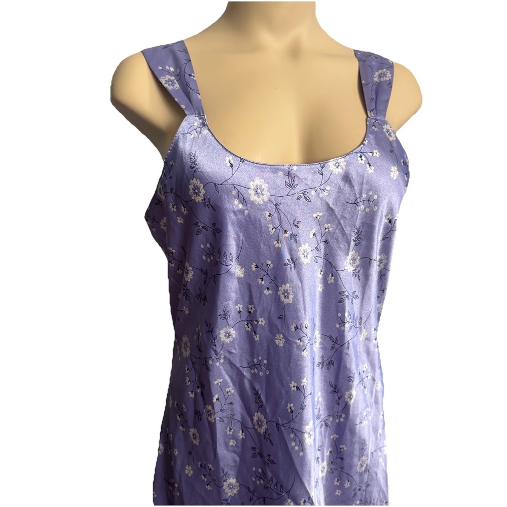 VTG Inner Most Slip Gown Womens Sz M Lilac Purple Floral Romantic Fairy Lingerie